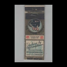 1930s Matchbook Cover Diamond Quality Strawbridge & Clothier Clothing Philadelph
