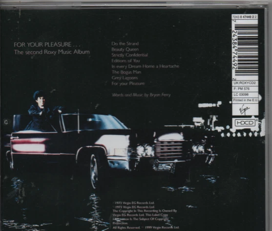 HDCD Roxy Music/ For Your Pleasure/8 Songs/1973/Remaster HDCD 1999/ (Brian Eno) - Bild 2 von 2