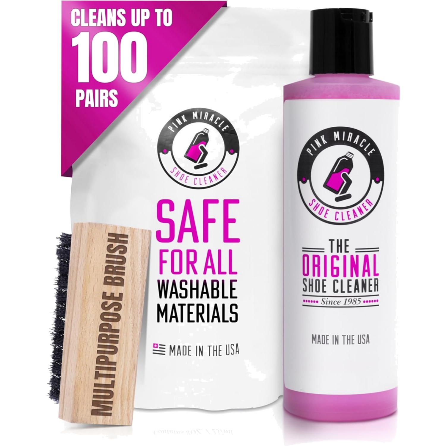 Shoe Cleaner Kit with Brush Leather Fabric Suede Nubuck All-In-One