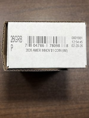 2026 P  Wisconsin American Innovation $25 Roll in U.S. Mint Packaging