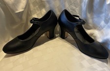 Black Genuine Leather Size 9W Capezio Dance Shoe 653