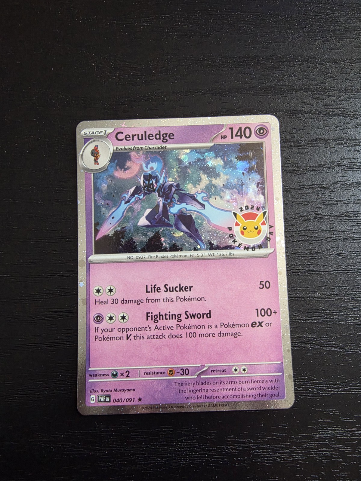 Ceruledge 40/91 Pokemon Day 2024 (Cosmos Holo) Promo Pokemon TCG NM