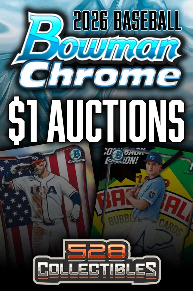 $1 Auctions! 2026 Bowman Chrome Baseball Hobby Box Auctions!