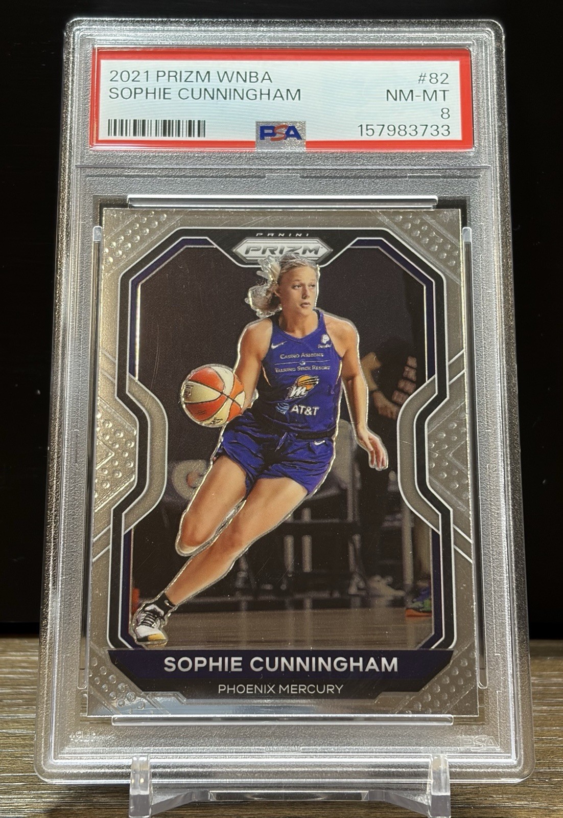 2021 Prizm WNBA Sophie Cunningham RC PSA 8 NM-MT #82