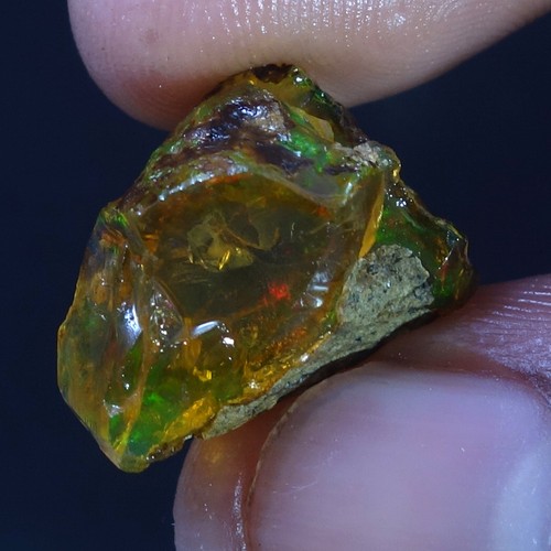 11.30 Cts 100% Natural Welo Fire Ethiopian Oil Opal Rough Cab Gems Ring Nacklace - Picture 3 of 10