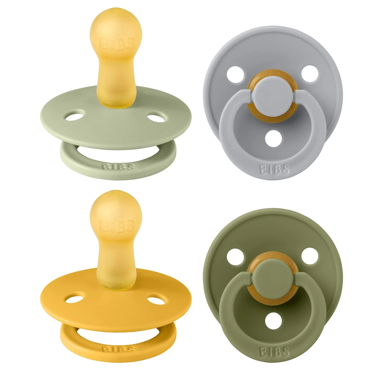 Pacifiers - Color 4 Pack | Round Nipple Baby Pacifier | BPA Free Natural Rubb...