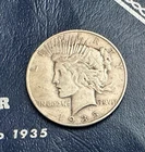 1935 S San Francisco Mint Peace Silver Dollar $1 90% Silver  + Whitman Folder!