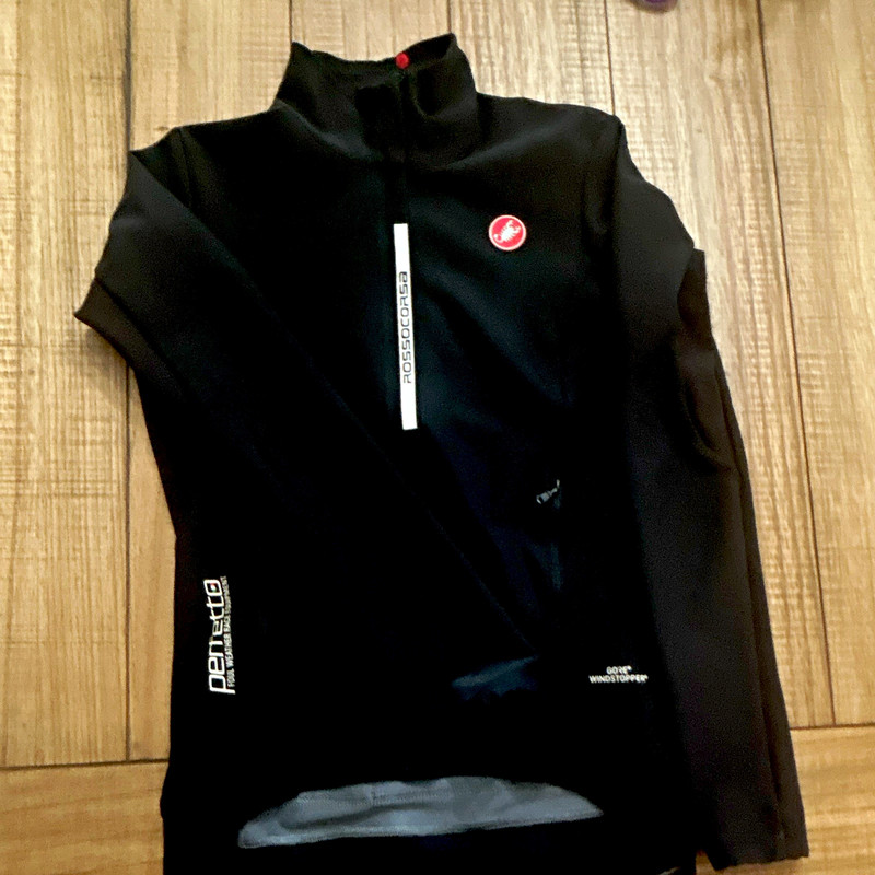 Castelli Rosso Corsa Perfetto Gore Windstopper Cycling Jacket Full Zip Black S