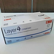 USA Scientific Layer 4, Powder Free Nitrile Exam Gloves, Size Small, Box of 200