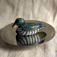 Holz bemalte Ente Miniatur klein 2,5 cm lang Figur Köder Mini