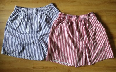 2 Bobbie Brooks Shorts Womens XL Stretch Waist Red Purple Stripes Pockets Summer