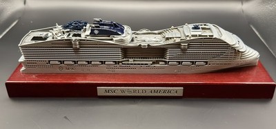 MSC World America Cruise Ship Model   Metal, New in Box   Inaugural Edition
