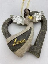Heart Angel "Love" Christmas ornament ~ Preowned