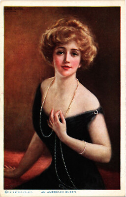 PC ARTIST SIGNED, HASKELL, AN AMERICAN QUEEN, Vintage Postkarte (b45063)