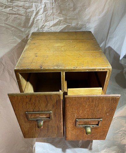 Vintage wooden 8 track storage case apothecary style handles - no tapes - Zdjęcie 8 z 14
