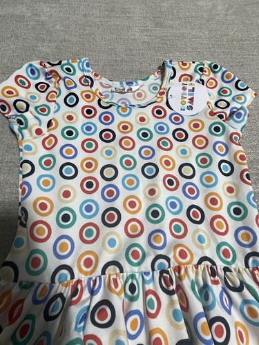 Dot Dot Smile Dress Girl’s Size 5/6 White Geometric Polka dot Short Sleeve - Picture 2 of 12