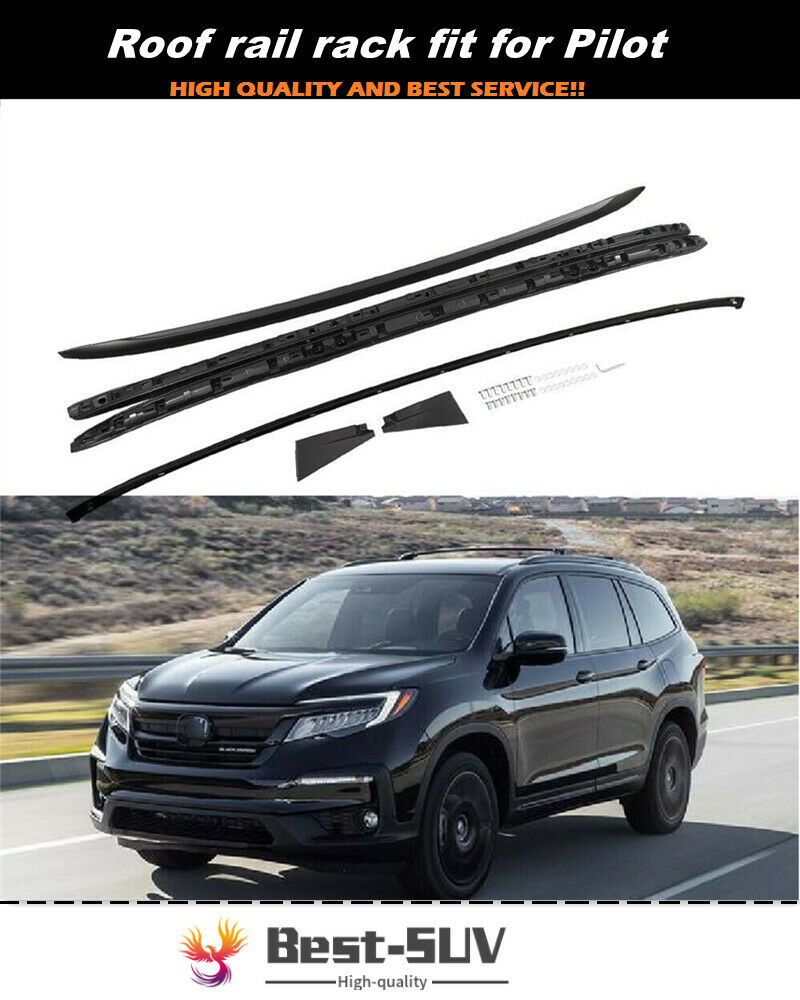 2Pcs Black Roof Rail Racks Side Rail Bar Holder Fits for Honda Pilot 2016-2021