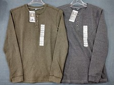 2 Pack Member's Mark Men's Long Sleeve Waffle Knit Thermal Henley NWT Size LG