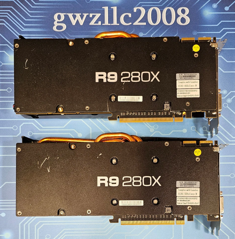 2x 3GB AMD Radeon VisionTek R9 280X R9280X3GPC GDDR5 Graphics Card - Image 2 of 4