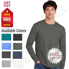 District Mens Long Sleeve Perfect Blend CVC  T-Shirt DT109