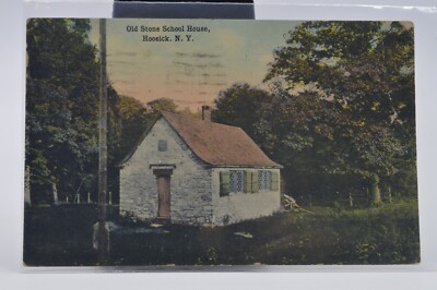 1920 - Old Stone School House, Hoosick, NY - Antique Postcard