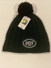 NFL New York Jets Womens Pom Knit Hat Beanie NFL Cap Football Gang Green
