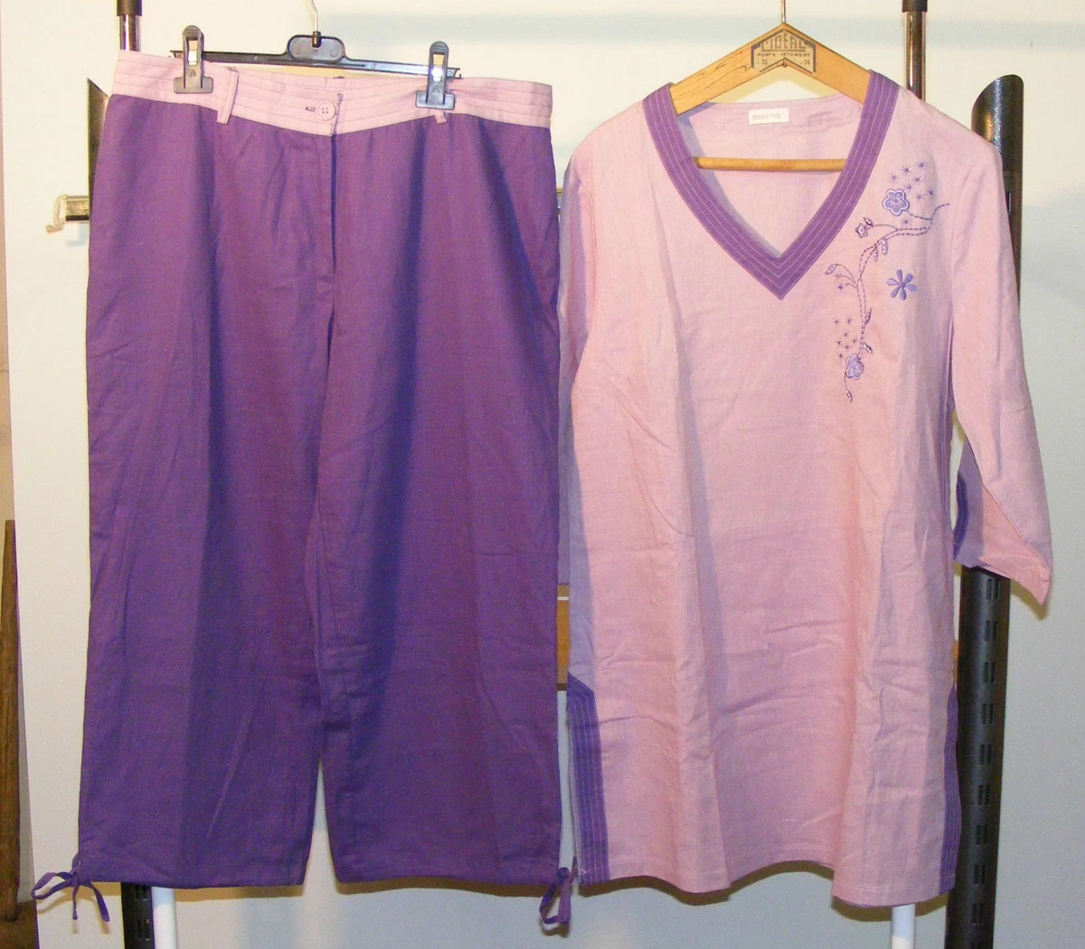 Ensemble pantacourt et tunique marque blanche porte taille 44