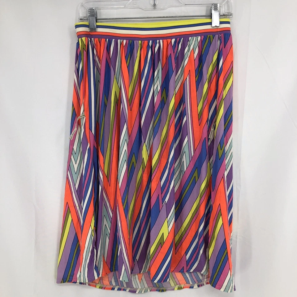 Juicy Couture Multicolor Neon Zigzag Elastic Waist Skirt Small - Image 2 of 4