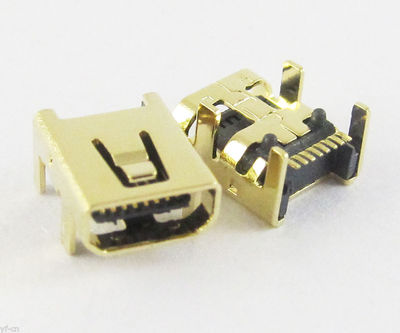 1pc Gold B Type Mini 8pin USB Female Jack SMT Socket Connector for Camera Phone