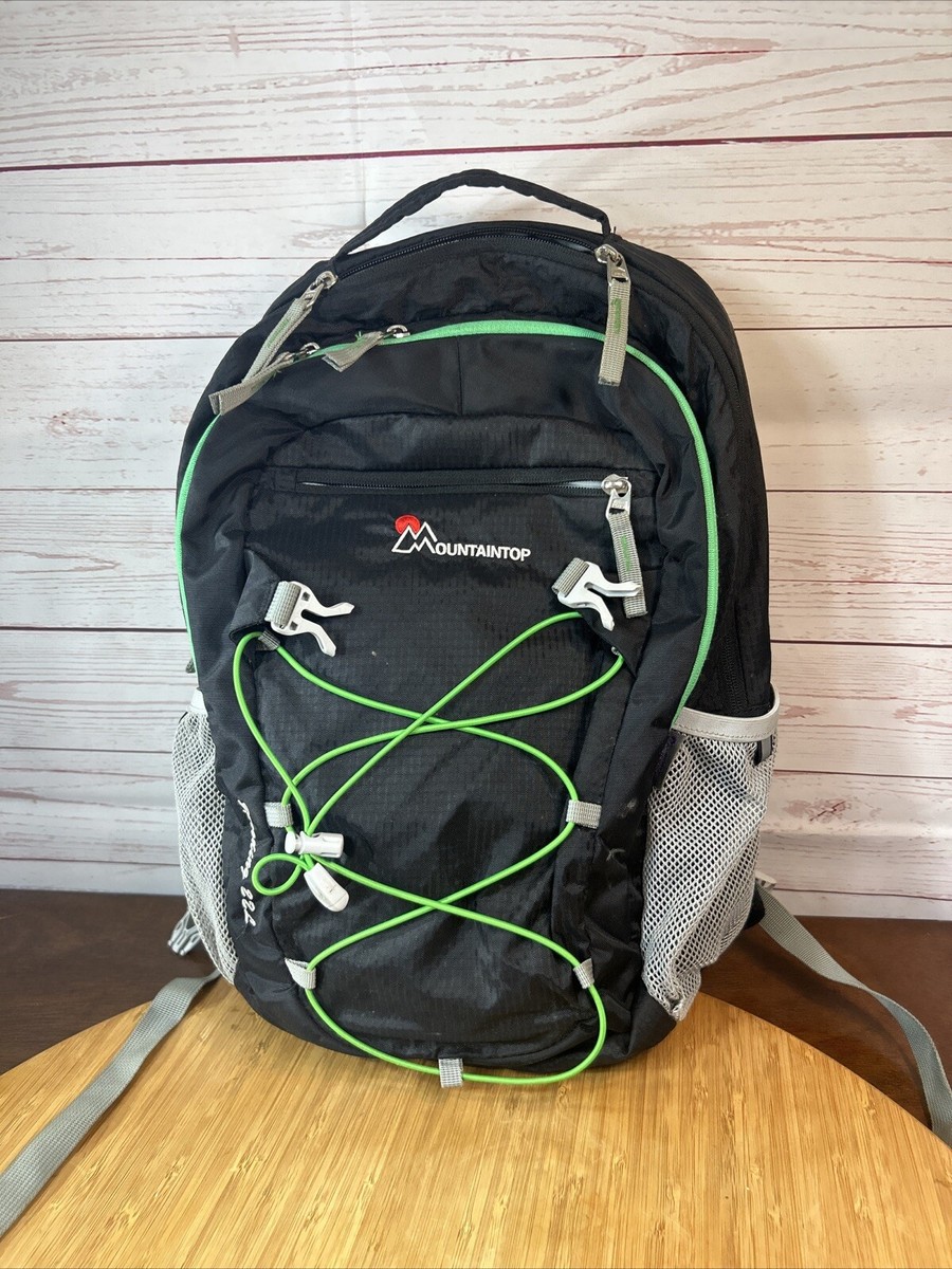 Mountaintop Speeding 22L Black Gray Backpack W/ neon Green Hiking Outdoor Padded | eBay Mountaintop Speeding 22L Black Gray Backpack W/ neon Green Hiking Outdoor Padded | eBay