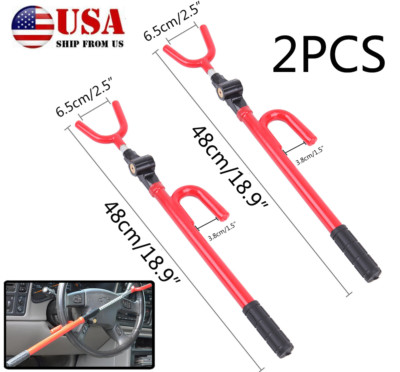 2PCS Universal Steering Wheel Lock Anti Theft Car Auto Van Truck Security System
