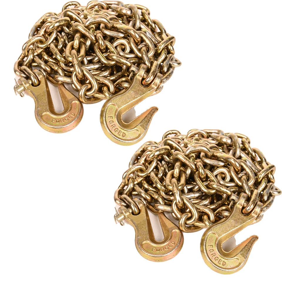 AAIN EI022 5/16 X 10FT Transport Chain with Hooks 2 pack