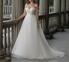 Plus Size Boho Wedding Dresses Sweetheart Off Shoulder Lace A Line Bridal Gowns