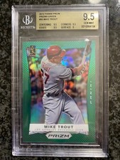 2012 PANINI PRIZM GREEN PRIZM BGS 9.5 GEM MINT MIKE TROUT