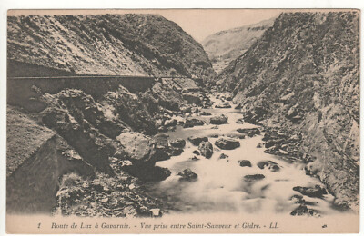 Old postcard 65 - Route de Luz - Between St-SAUVEUR AND GÈDRE (HIGH PYRENEES) - UNWRITTEN