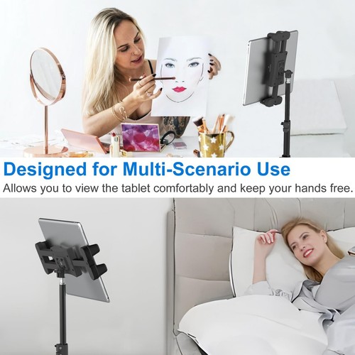 63" Support de Tablette Réglable en Hauteur Support de Sol pour iPad avec Sup... - Photo 7/8