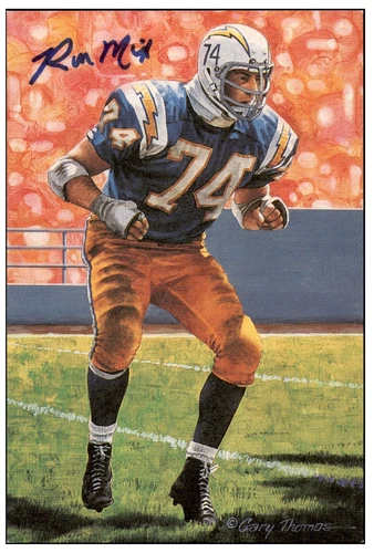 Ron Mix Signed Goal Line Art Card GLAC Autographed Chargers PSA/DNA