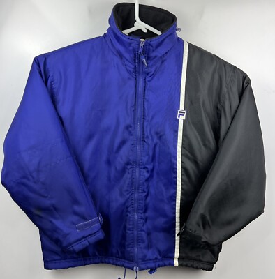 Vintage 90s Fila Mens Puffer Jacket Large Full Zip Hooded Vintage 90s Fila Mens Puffer Jacket Large Full Zip Hooded