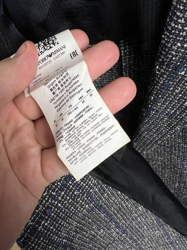 Big Guys Emporio Armani G Line Men's Plaid Grey Half Lined Blazer Jacket UK 48 - Picture 18 of 18