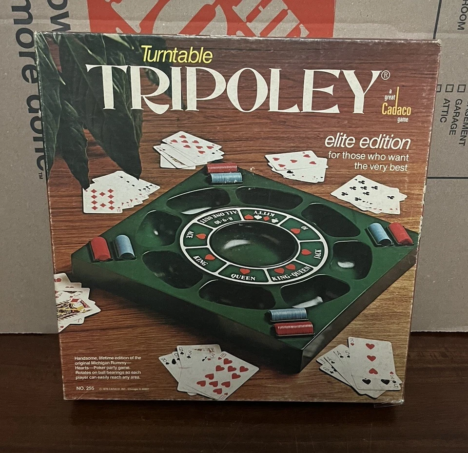 1976 Turntable Tripoley Elite Edition Poker Party Game Cadaco Rotating No Cards - Image 3 of 3