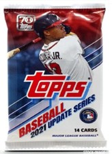 2021 Topps Update Series MLB Baseball 14 Card Blaster PACK! 70th Anniversary