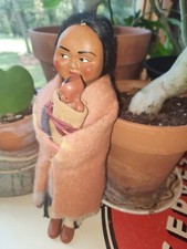 Wonderful Antique Vintage Skookum Indian Doll With Baby Papoose