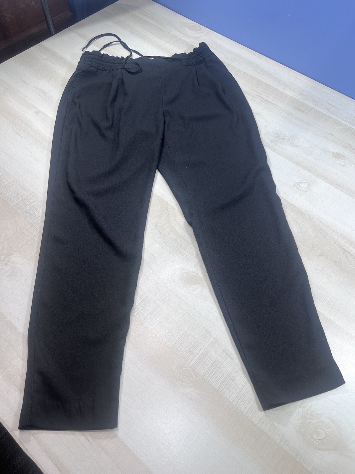 Zara Women Basic Black Lightweight Straight Pants wit… Gem