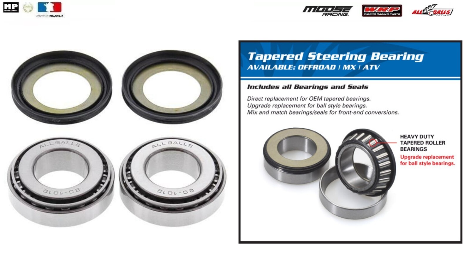 Kit roulements direction 22-1032 anti jeu pour Husaberg FE E 550