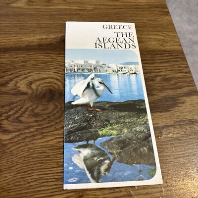 The Aegean Islands GREECE Vintage Foldout Travel Brochure 1967