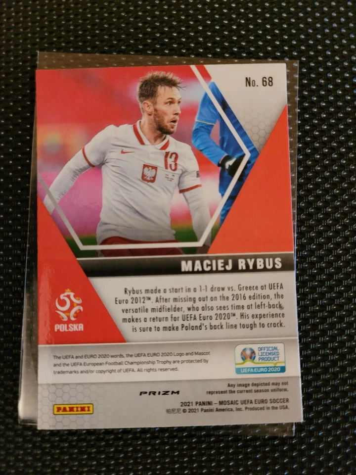 2021 Panini Mosaic Soccer Maciej Rybus Mosaic Genesis Prizm #68 - Poland - Image 2 of 2