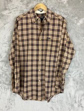 Chaps Ralph Lauren Men's Large Long Sleeve Button Up Brown Checked Plaid