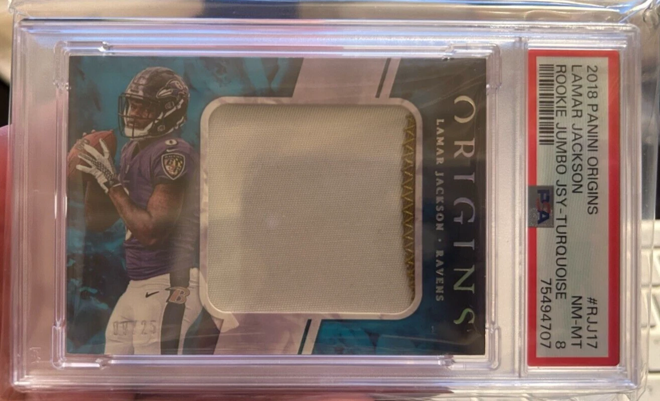 Lamar Jackson Panini Origins Rookie Jumbo Jersey #RJJ17 Turquoise