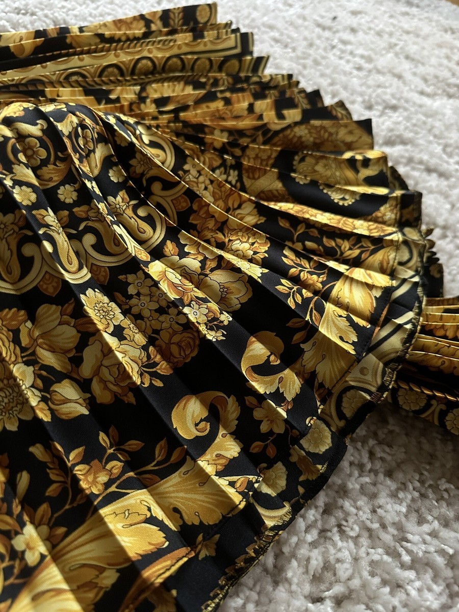 New Versace BAROCCO PLEATED MIDI SKIRT Women's Size 44