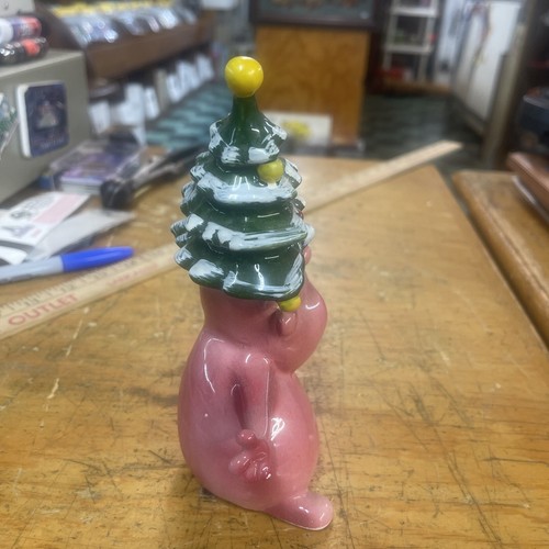 RARE KREISS PSYCHO CERAMICS Christmas Themed Pink Creature W/ Tree On Head - Picture 5 of 7